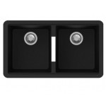 Aqu Matte Black Double Bowls Carysil Granite Stone Undermount Kitchen Sink Aqu Matte Black Double Bowls Carysil Granite Stone Undermount Kitchen Sink